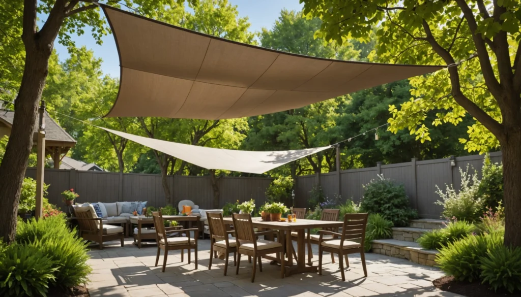 fixer voile d'ombrage sans mat