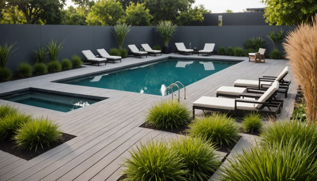 jardin moderne avec piscine