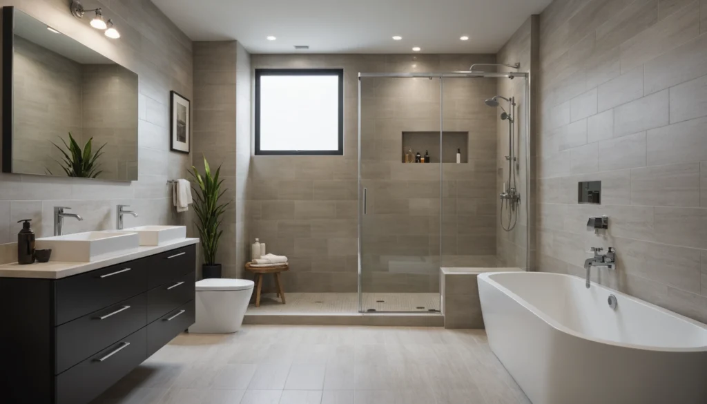petites salles de bain avec douche et baignoire
